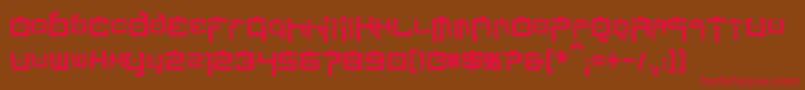 フォントNipponTechCondensedBold – 赤い文字が茶色の背景にあります。