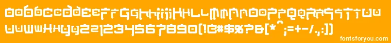 NipponTechCondensedBold Font – White Fonts on Orange Background