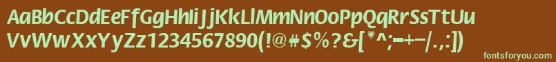 Шрифт FlowerBOld – зелёные шрифты на коричневом фоне