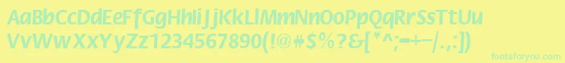Czcionka FlowerBOld – zielone czcionki na żółtym tle