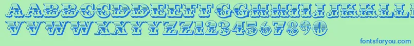 CastIron Font – Blue Fonts on Green Background