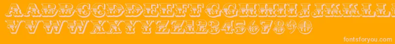 CastIron Font – Pink Fonts on Orange Background