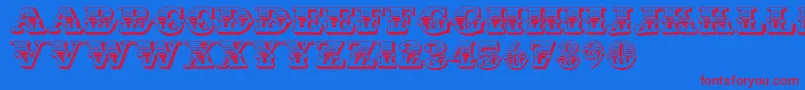 CastIron Font – Red Fonts on Blue Background