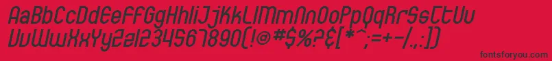 SfEccentricOpusOblique Font – Black Fonts on Red Background