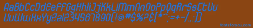SfEccentricOpusOblique Font – Blue Fonts on Brown Background