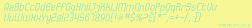 SfEccentricOpusOblique Font – Green Fonts on Yellow Background