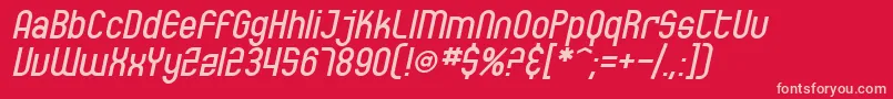 SfEccentricOpusOblique Font – Pink Fonts on Red Background