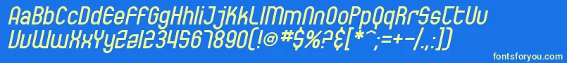 SfEccentricOpusOblique Font – Yellow Fonts on Blue Background
