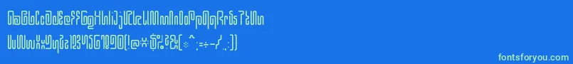 Hiero0926 Font – Green Fonts on Blue Background