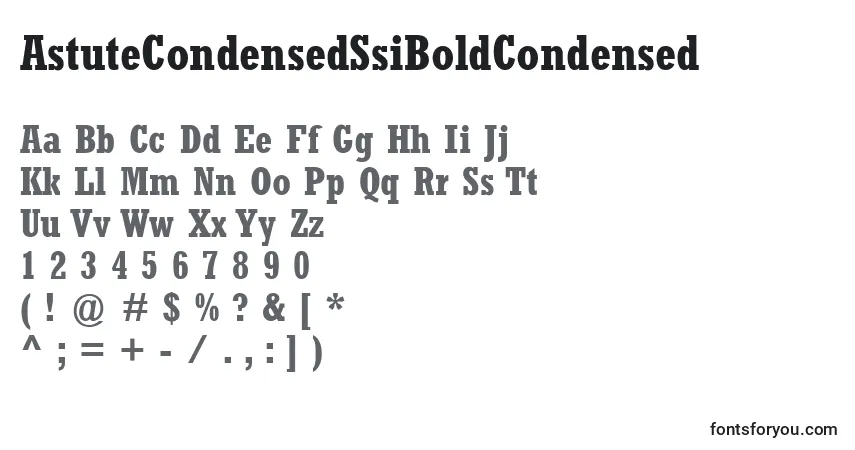 Schriftart AstuteCondensedSsiBoldCondensed – Alphabet, Zahlen, spezielle Symbole