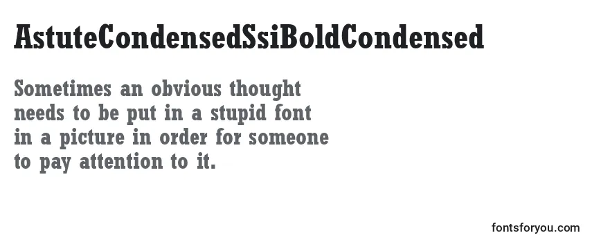 Review of the AstuteCondensedSsiBoldCondensed Font