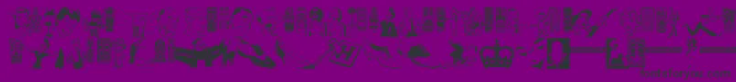 ReturnOfTheRetrobats-fontti – mustat fontit violetilla taustalla