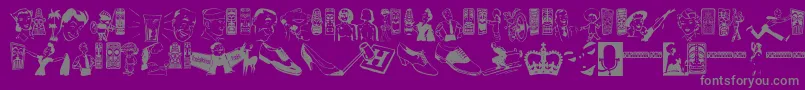 ReturnOfTheRetrobats-Schriftart – Graue Schriften auf violettem Hintergrund