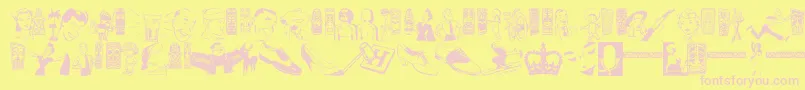 Fonte ReturnOfTheRetrobats – fontes rosa em um fundo amarelo