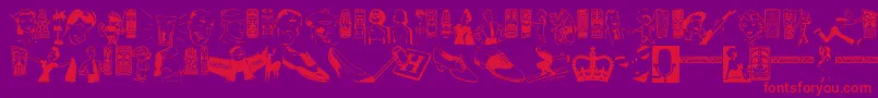 ReturnOfTheRetrobats Font – Red Fonts on Purple Background