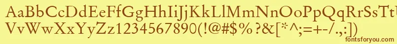 StempelGaramondLtRoman Font – Brown Fonts on Yellow Background