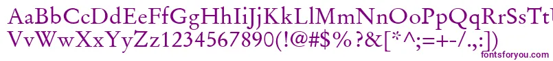 StempelGaramondLtRoman Font – Purple Fonts on White Background