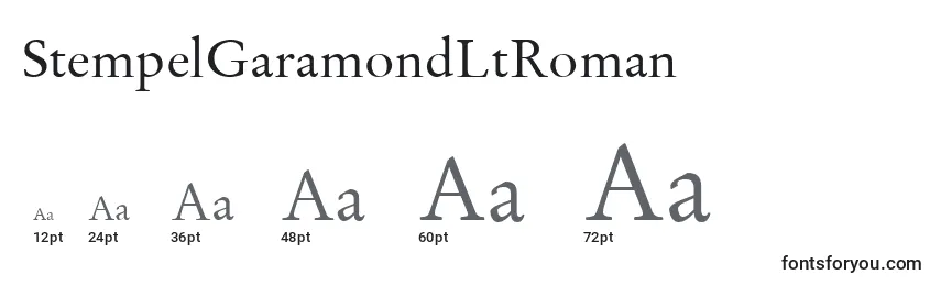 StempelGaramondLtRoman Font Sizes