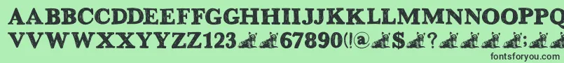 フォントDkGreyfriars – 緑の背景に黒い文字