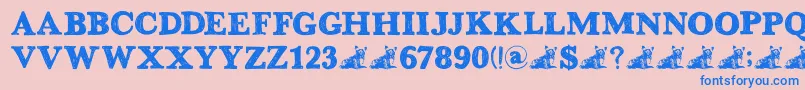 DkGreyfriars Font – Blue Fonts on Pink Background