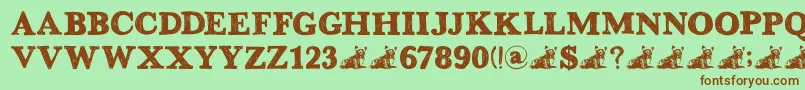 DkGreyfriars-fontti – ruskeat fontit vihreällä taustalla