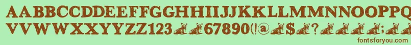 DkGreyfriars Font – Brown Fonts on Green Background