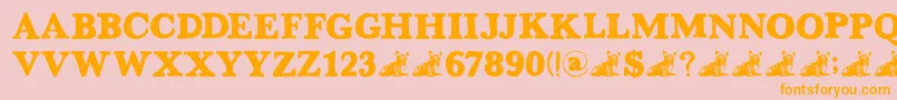 DkGreyfriars Font – Orange Fonts on Pink Background