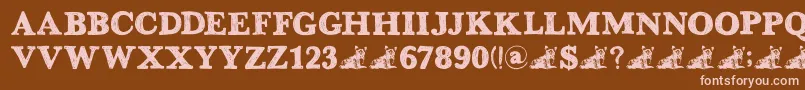 DkGreyfriars Font – Pink Fonts on Brown Background