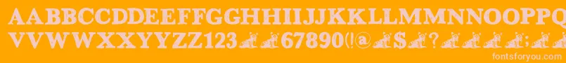 DkGreyfriars-fontti – vaaleanpunaiset fontit oranssilla taustalla