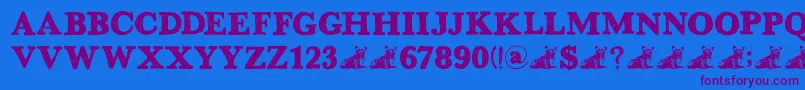 DkGreyfriars-Schriftart – Violette Schriften auf blauem Hintergrund