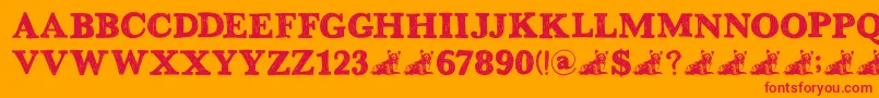 DkGreyfriars Font – Red Fonts on Orange Background