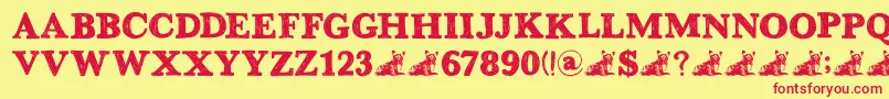 DkGreyfriars Font – Red Fonts on Yellow Background