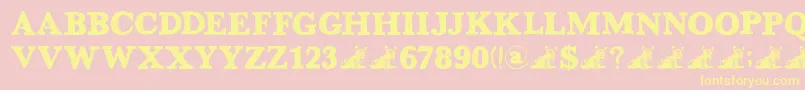 DkGreyfriars Font – Yellow Fonts on Pink Background