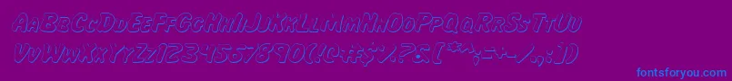 フォントMajsi – 紫色の背景に青い文字