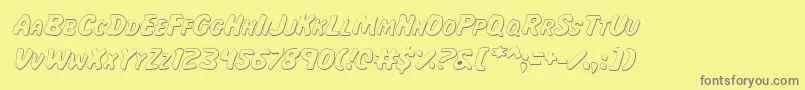 Majsi-fontti – harmaat kirjasimet keltaisella taustalla