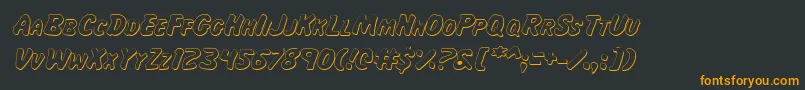 フォントMajsi – 黒い背景にオレンジの文字