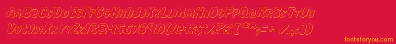 フォントMajsi – 赤い背景にオレンジの文字