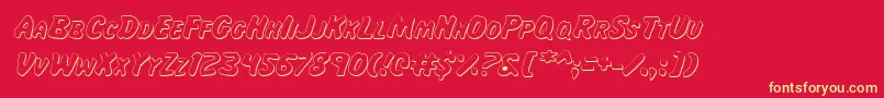 Majsi-fontti – keltaiset fontit punaisella taustalla