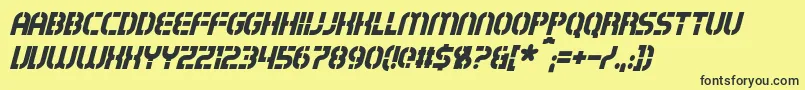 ExostencilItalic Font – Black Fonts on Yellow Background