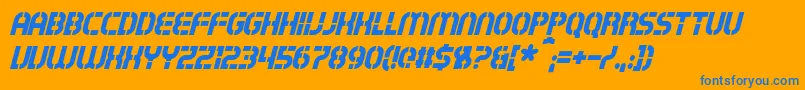 ExostencilItalic Font – Blue Fonts on Orange Background