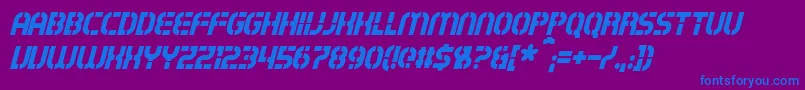 ExostencilItalic Font – Blue Fonts on Purple Background