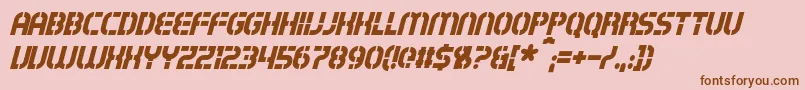 ExostencilItalic Font – Brown Fonts on Pink Background