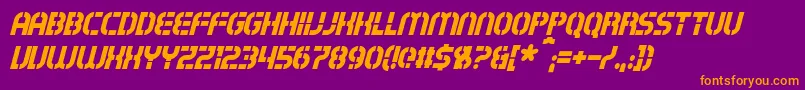 ExostencilItalic Font – Orange Fonts on Purple Background