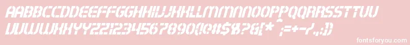 ExostencilItalic-Schriftart – Weiße Schriften auf rosa Hintergrund