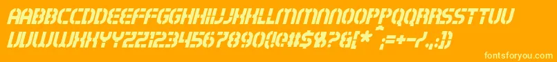 ExostencilItalic Font – Yellow Fonts on Orange Background