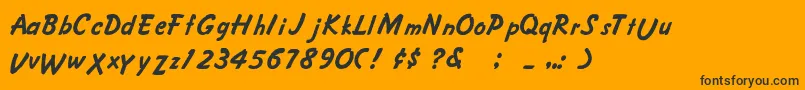 CrusieeNormal Font – Black Fonts on Orange Background