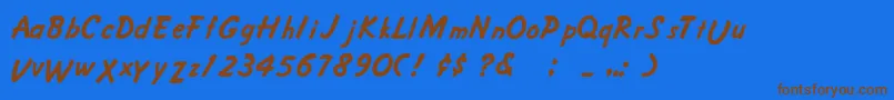 CrusieeNormal Font – Brown Fonts on Blue Background