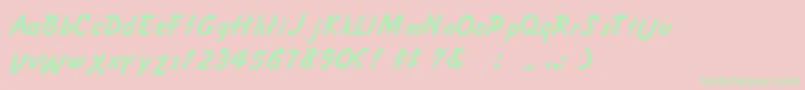 CrusieeNormal Font – Green Fonts on Pink Background