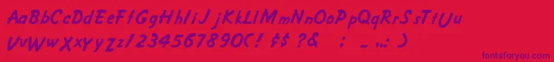 CrusieeNormal Font – Purple Fonts on Red Background