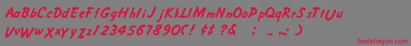 CrusieeNormal Font – Red Fonts on Gray Background